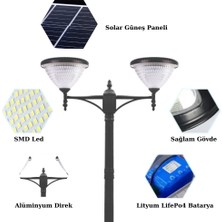 Forlife 2X100W Güneş Enerjili Solar Bahçe Armatür (300CM Direkli)