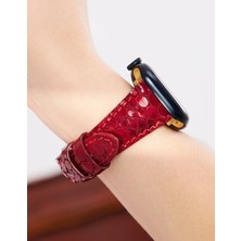 Vagave Apple Watch 38MM 40MM 41MM Kordon 3 4 5 6 7 Se 8 9 Uyumlu Kadın Deri Kordon Kırmızı Apple Saat Kordonu