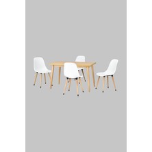 Vilinze Eames Sandalye Avanos Ahşap Mdf Mutfak Masası Takımı - 70X120 cm