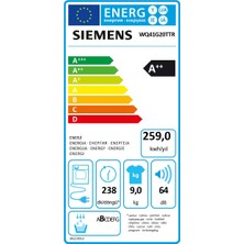 Siemens WQ41G20TTR IQ300 9 kg Silver Isı Pompalı Kurutma Makinesi