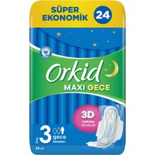 Orkid Maxi Hijyenik Ped Gece Süper Ekonomik Paket 24 Ped