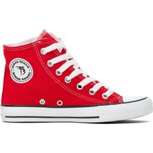 Tonny Black Çocuk Unisex Kırmızı Rahat Kalıp Bağcıklı Uzun Spor Ayakkabı