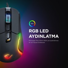 Rampage SMX-R68 Falcon-X USB  800-6400 Dpi Rgb Ledli Oyuncu Mouse Siyah