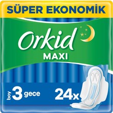 Orkid Maxi Hijyenik Ped Gece Süper Ekonomik Paket 24 Ped