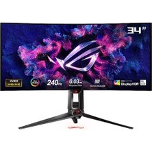 ASUS ROG SWIFT OLED PG34WCDM   33.9 GAMING 3440x1440 0.03MS 240HZ DP HDMI USB-C VESA 3YIL ELMB, HDR 400, AKILLI KVM, YÜKSEKLİK AYARI USB-C PD90 W Monitör