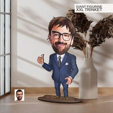 Bk Gift Kişiye Özel Boss Baba Karikatürlü Büyük Boy Ahşap Biblo-6 Arkadaşa Hediye , Sevgiliye Hediye, Kişiye Özel Biblolar