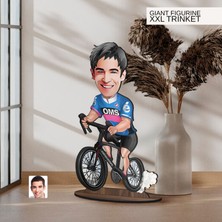 Bk Gift Kişiye Özel Bisiklet Sürücüsü Karikatürlü Büyük Boy Ahşap Biblo-1, Arkadaşa Hediye , Sevgiliye Hediye, Kişiye Özel Biblolar