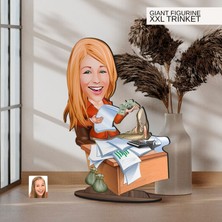 Bk Gift Kişiye Özel Boss Anne Karikatürlü Büyük Boy Ahşap Biblo-6 Arkadaşa Hediye , Sevgiliye Hediye, Kişiye Özel Biblolar