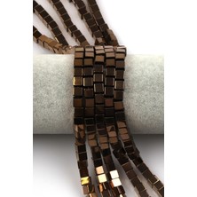 Alibaba Doğaltaş Bakır Renkli Hematit Dizi 5 x 6 mm Küp Kesim