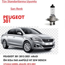 Bosch Peugeot 301 2012-2021 Arası Ön Kısa Far Ampülü Sarı Renk