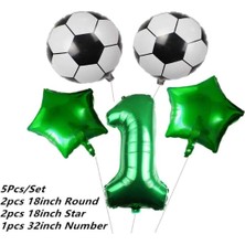 Rönesans Parti Yeşil Rakam Yeşil Yıldız Futbol Temalı Balon Seti Yaş 1
