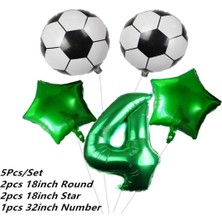 Rönesans Parti Yeşil Rakam Yeşil Yıldız Futbol Temalı Balon Seti Yaş 4