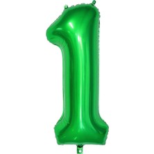 Rönesans Parti 1 Rakam Koyu Yeşil Folyo Balon 80 cm