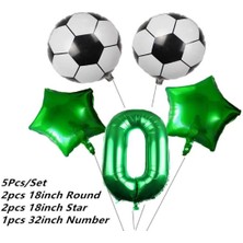 Rönesans Parti Yeşil Rakam Yeşil Yıldız Futbol Temalı Balon Seti Yaş 0
