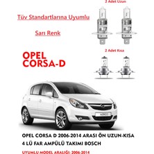 Bosch  Opel Corsa D 2011 Model Ön Uzun-Kısa 4 Lü Far Ampülü Takımı