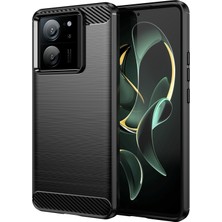 4U Sky Xiaomi Redmi K60 ULTRA/13T/13T Pro Karbon Fiber Doku Kapağı Fırçalanmış Tpu Anti-Drop Telefon Kılıfı Black (Yurt Dışından)