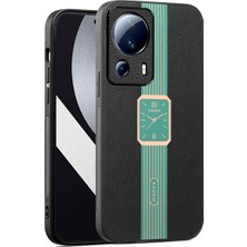 4U Sky Xiaomi 13 Lite/civi 2 5g Case Deri+Tpu+Akrilik Anti-Fall Akıllı Telefon Kapak Yeşilleri (Yurt Dışından)