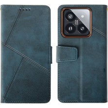 4U Sky Xiaomi 14 Pro Case Balf Doku Dingisi Stand Cüzdan Cep Telefonu Kapak Mavisi (Yurt Dışından)