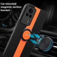 4U Sky Xiaomi Redmi Için K60E 5g Case Manyetik Araba Montajlı Telefon Kapağı Kickstand-Orange ile (Yurt Dışından)