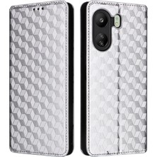 4U Sky Xiaomi Için Poco C65 4g/redmi 13C Cep Telefon Kılıfları Deri Cüzdan Baskılı Flip Cover-Silver (Yurt Dışından)