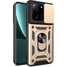 4U Sky Xiaomi Redmi K60 ULTRA/13T/13T Pro Case Pc + Tpu Kickstand Telefon Kapağı + Slayt Lens Koruma-Altın (Yurt Dışından)