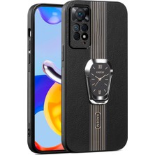 4U Sky Xiaomi Redmi Için Note 11 Pro 5g (Qualcomm)/redmi Note 11 4g (Mediatek) Case Pu+Tpu+Akrilik Telefon Kapak Black (Yurt Dışından)