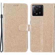 4U Sky Xiaomi 13T/13T Pro/redmi K60 Ultra Glitter Deri Kılıf Için Cüzdan Stand-Gold (Yurt Dışından)