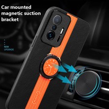 4U Sky Xiaomi 11T 5G/11T Pro 5g Kasa Rotary Kickstand Pu Deri+Tpu+Akrilik Telefon Kapak-Por (Yurt Dışından)