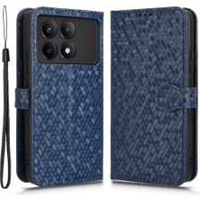 4U Sky Xiaomi Poco X6 Pro 5g/redmi K70E 5g Case Deri Deri Baskılı Noktalar Desen Desenli Akıllı Telefon Kapak-Dark Mavi (Yurt Dışından)