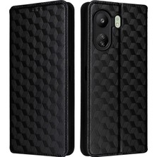 4U Sky Xiaomi Için Poco C65 4g/redmi 13C Cep Telefon Kılıfları Deri Cüzdan Baskılı Flip Cover-Black (Yurt Dışından)