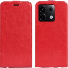 4U Sky Xiaomi Için Redmi Note 13 Pro 5g Case Çılgın At Dokusu Cep Telefonu Deri Kapak-Kırmızı (Yurt Dışından)