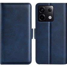 4U Sky Xiaomi Redmi Için Note 13 Pro 5g Kasa Sonbahar Deri Deri Cüzdan Stand Cep Telefonu Kapak Mavisi (Yurt Dışından)