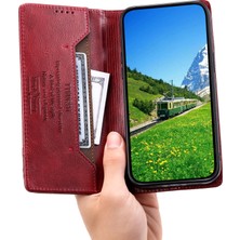 4U Sky Xiaomi 14 Pro Case Rfıd Engelleme Deri Cüzdan Telefon Kapak-Kırmızı (Yurt Dışından)