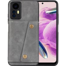 4U Sky Xiaomi Için Redmi Note 12S 4g Kırılma Kanıtı Pu Derılı Kaplamalı Tpu Telefon Kapağı Kickstand Shell, Kart Yuvaları Grey (Yurt Dışından)