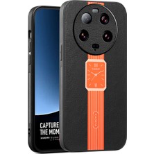 4U Sky Xiaomi 13 Ultra Case Pu Deri+Tpu+Akrilik Cep Telefonu Geri Kapak-Orange (Yurt Dışından)