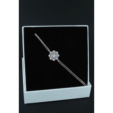 Parmas Design Nazar Çiçeği 925 Ayar Gümüş Kadın Ayarlanabilir Bileklik
