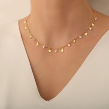 Müge Gümüş ve Takı  Kristal Yıldızlı Gümüş Kolye