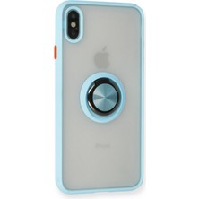 Newface Iphone Xs Kılıf Montreal Yüzüklü Silikon Kapak - Buz Mavi 327107