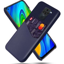 4U Sky Xiaomi Redmi Için Kart Yuvası Kabuğu ile Kumaş+Pu Deri+Pc Kapağı Not 9/redmi 10X 4g-Blue (Yurt Dışından)