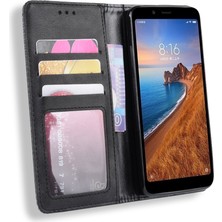 4U Sky Xiaomi Redmi 7A-BLACK Için Vintage Style Pu Deri Cüzdan Telefon Kapağı (Yurt Dışından)