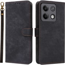 4U Sky Xiaomi Redmi Için Note 13 Pro 5g Cep Telefon Kılıfı Rfıd Engelleme Cüzdan Deri Kapağı Strap-Black (Yurt Dışından)