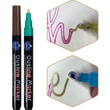 Keep Smiling Outline Marker Dekoratif Kalem Seti 1 mm 10LU LBK-0001