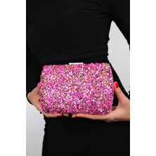 Luvi Seul Fuşya Çakıl Taşı Kadın Abiye Çanta