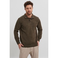 Livio Ferri Erkek Standart Fit Gömlek Polo Yaka Cepli Triko Kazak