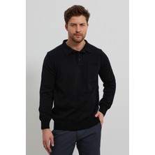 Livio Ferri Erkek Standart Fit Gömlek Polo Yaka Cepli Triko Kazak