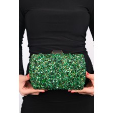 Luvi Seul Yeşil Çakıl Taşı Kadın Abiye Çanta
