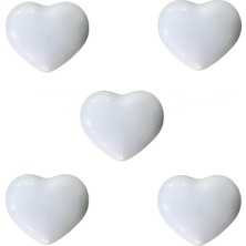 Eym 5 Adet Tomurcuk Porselen Çocuk Odası Beyaz Kalp Düğme Mobilya Kulp