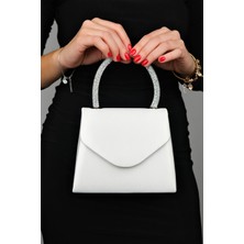 Luvi Monako Sedef Saten Taşlı Kadın El Çantası