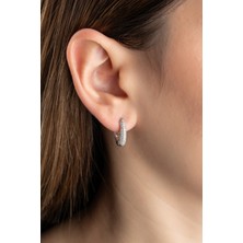 Gümüşistan 925 Ayar Gümüş Zirkon Taşlı Halka Küpe