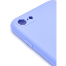 NOVKA Phone Accessories  iPhone 7 / 8 Uyumlu Düz Renk Esnek Yumuşak Silikon Kılıf  Rubber Açık Mor